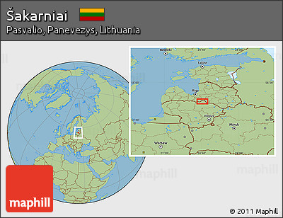 Savanna Style Location Map of Šakarniai