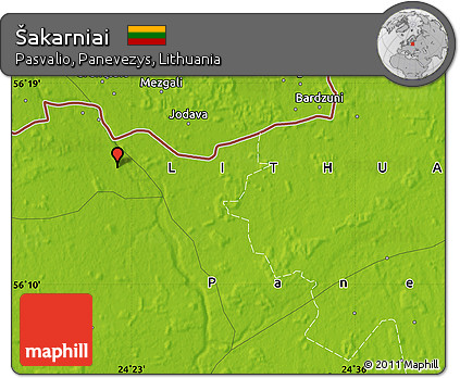 Physical Map of Šakarniai