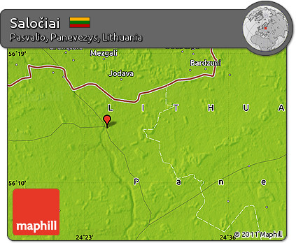 Physical Map of Saločiai