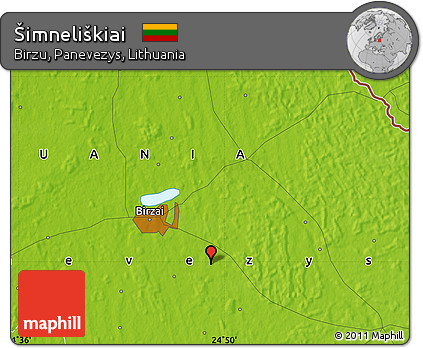 Physical Map of Šimneliškiai