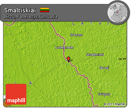 Physical Map of Smaltiškiai