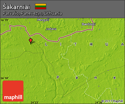 Physical Map of Šakarniai