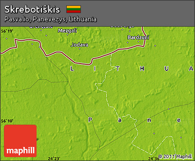 Physical Map of Skrebotiškis