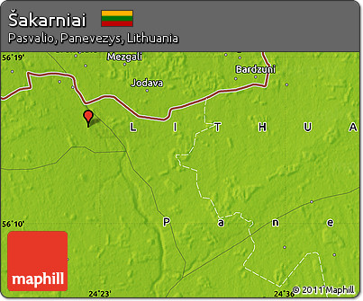 Physical Map of Šakarniai