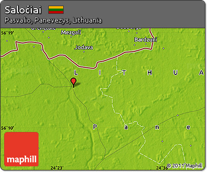 Physical Map of Saločiai