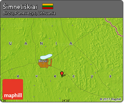 Physical Map of Šimneliškiai