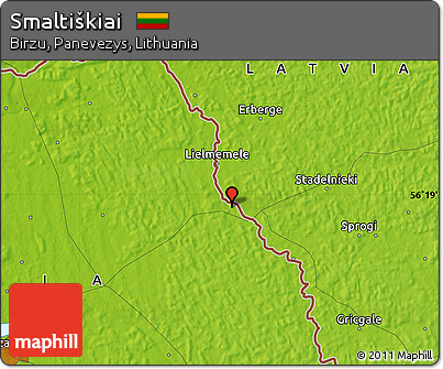 Physical Map of Smaltiškiai