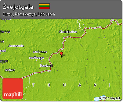 Physical Map of Žvejotgala