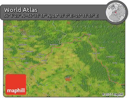 Satellite Map of the Area around 56° 18' 50" N, 24° 43' 30" E