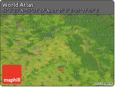 Satellite Map of the Area around 56° 18' 50" N, 24° 43' 30" E