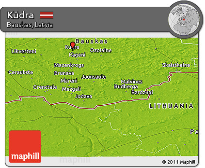 Physical Panoramic Map of Kūdra