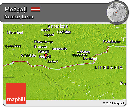 Physical Panoramic Map of Mežgaļi