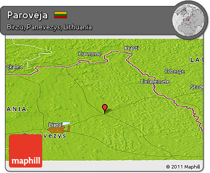 Physical Panoramic Map of Parovėja