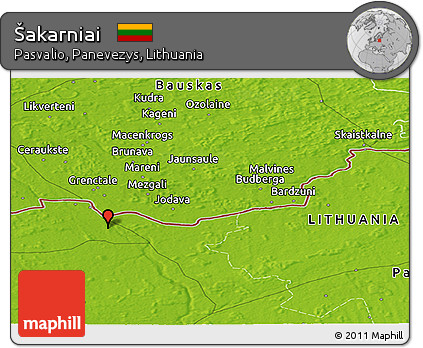 Physical Panoramic Map of Šakarniai