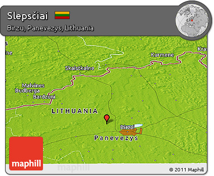 Physical Panoramic Map of Slepsčiai