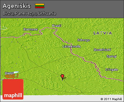 Physical Panoramic Map of Ageniškis