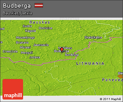 Physical Panoramic Map of Budberga
