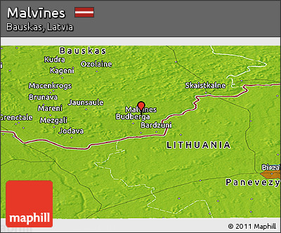 Physical Panoramic Map of Malvīnes