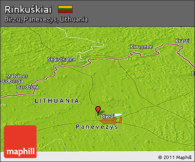 Physical Panoramic Map of Rinkuškiai