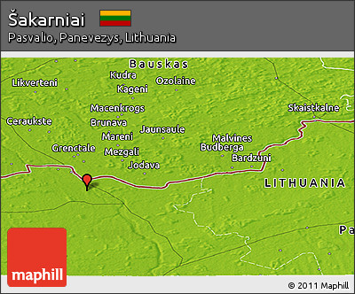 Physical Panoramic Map of Šakarniai