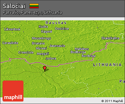 Physical Panoramic Map of Saločiai
