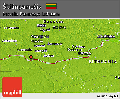 Physical Panoramic Map of Škilinpamušis