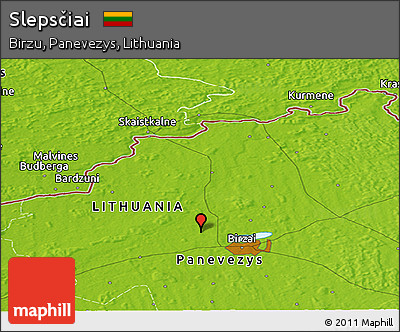 Physical Panoramic Map of Slepsčiai