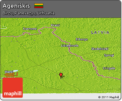 Physical Panoramic Map of Ageniškis