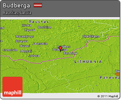 Physical Panoramic Map of Budberga