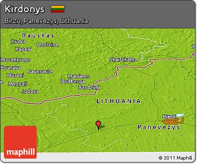 Physical Panoramic Map of Kirdonys