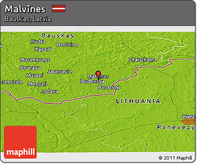 Physical Panoramic Map of Malvīnes