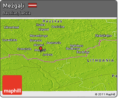 Physical Panoramic Map of Mežgaļi