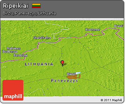 Physical Panoramic Map of Ripeikiai