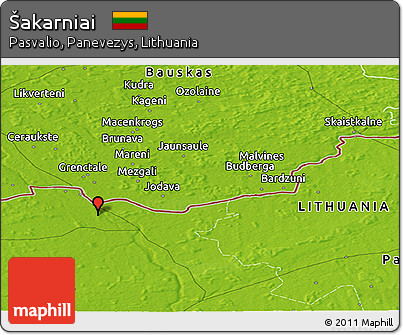 Physical Panoramic Map of Šakarniai