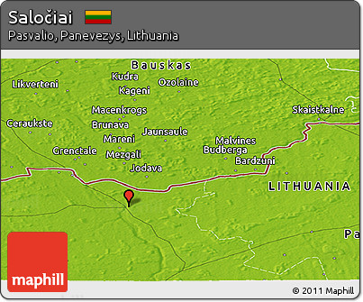 Physical Panoramic Map of Saločiai