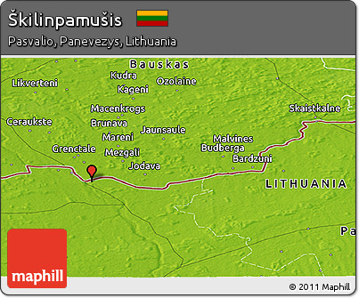 Physical Panoramic Map of Škilinpamušis
