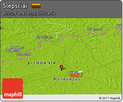 Physical Panoramic Map of Slepsčiai