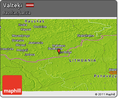 Physical Panoramic Map of Valteķi
