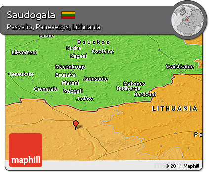 Political Panoramic Map of Saudogala