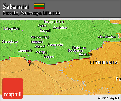 Political Panoramic Map of Šakarniai