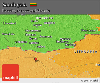 Political Panoramic Map of Saudogala