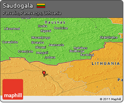 Political Panoramic Map of Saudogala
