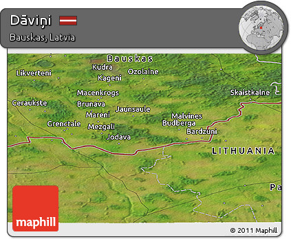 Satellite Panoramic Map of Dāviņi