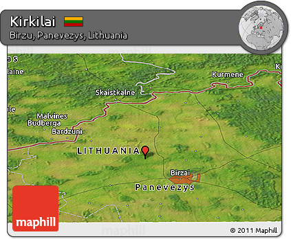 Satellite Panoramic Map of Kirkilai