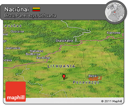 Satellite Panoramic Map of Naciūnai