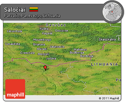Satellite Panoramic Map of Saločiai