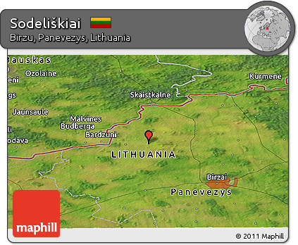 Satellite Panoramic Map of Sodeliškiai