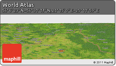 Satellite Panoramic Map of the Area around 56° 18' 50" N, 24° 43' 30" E