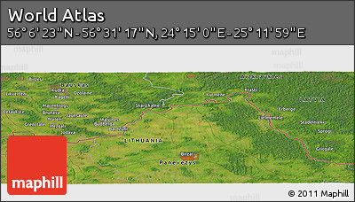 Satellite Panoramic Map of the Area around 56° 18' 50" N, 24° 43' 30" E