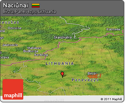 Satellite Panoramic Map of Naciūnai